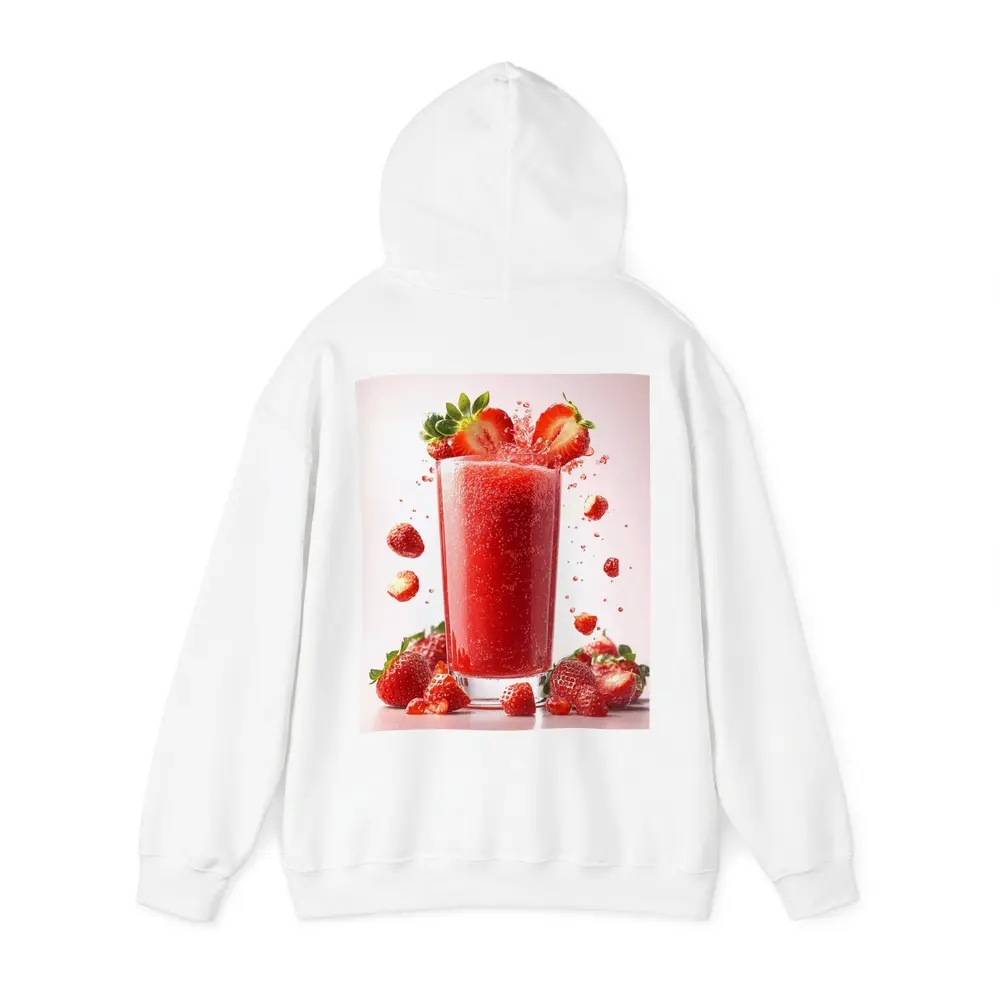 Fresh Strawberry Juice Glass Red Background – Hoodies