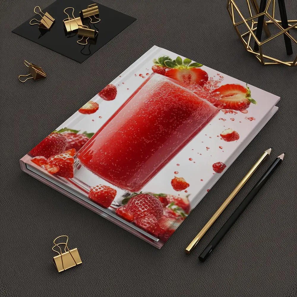Fresh Strawberry Juice Glass Red Background – Notebooks