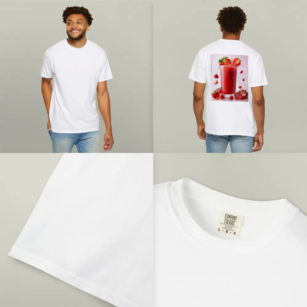 Fresh Strawberry Juice Glass Red Background – T-Shirts