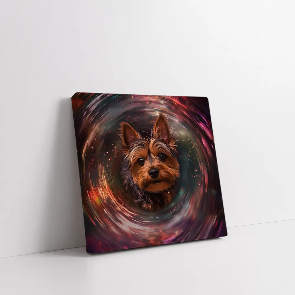 Yorkshire Terrier Swirling Cosmic Galaxy Portrait – Wall Art