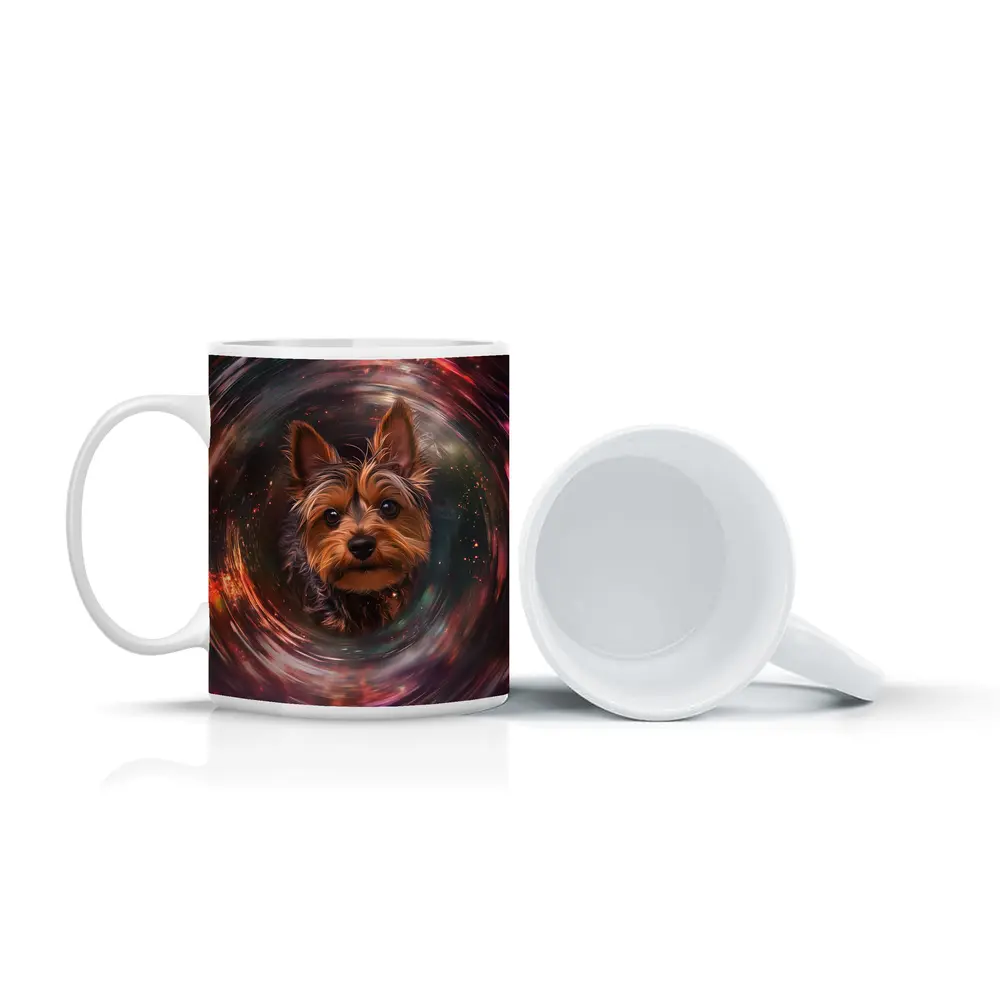 Yorkshire Terrier Swirling Cosmic Galaxy Portrait – Mugs