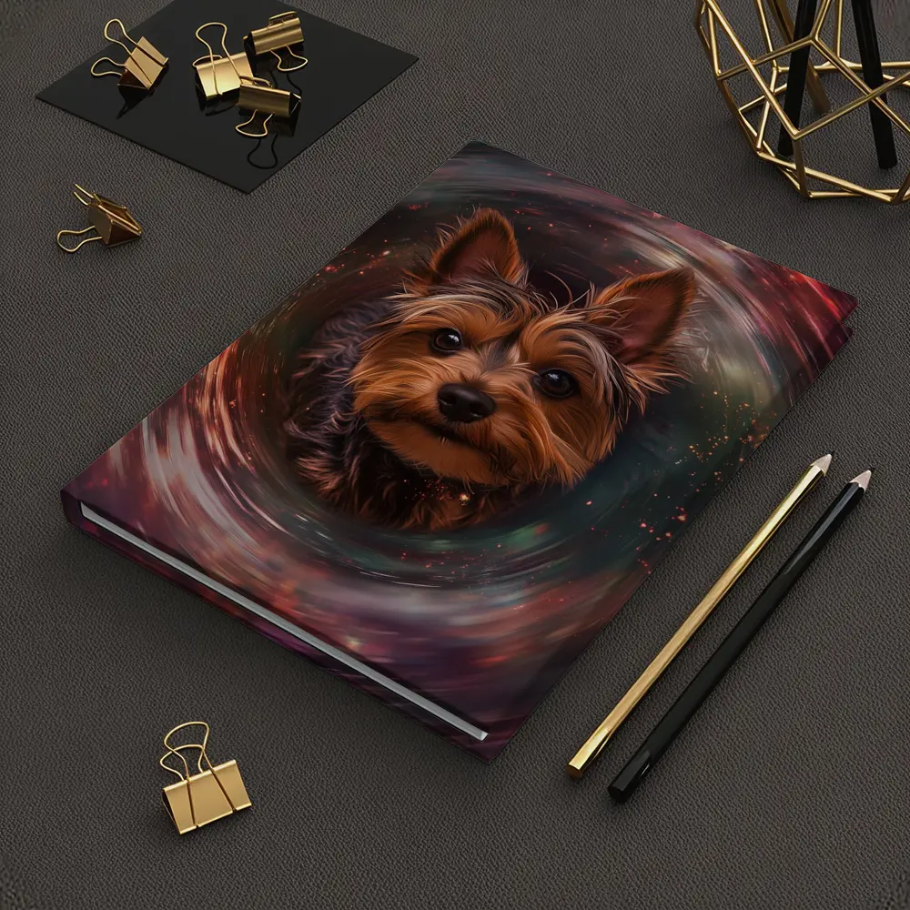 Yorkshire Terrier Swirling Cosmic Galaxy Portrait – Notebooks