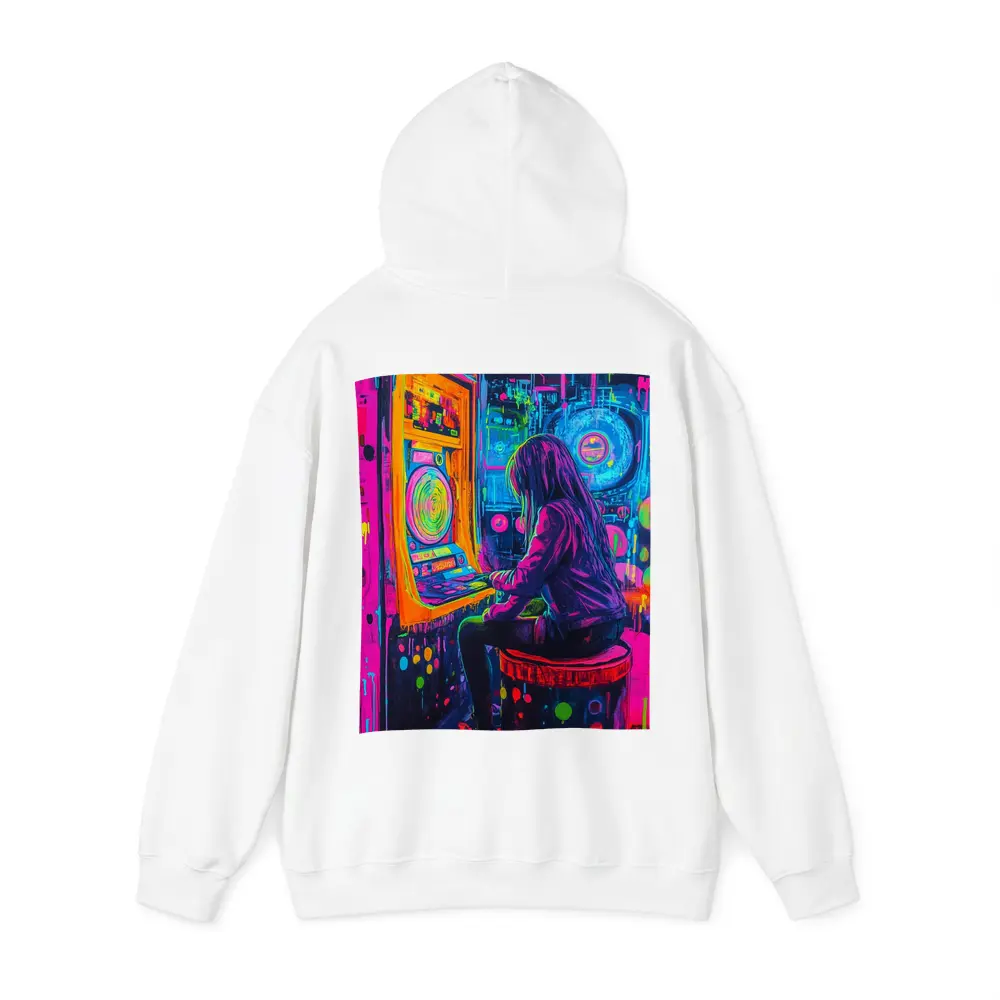 Neon Girl Playing Arcade Game Graffiti Art – Hoodies