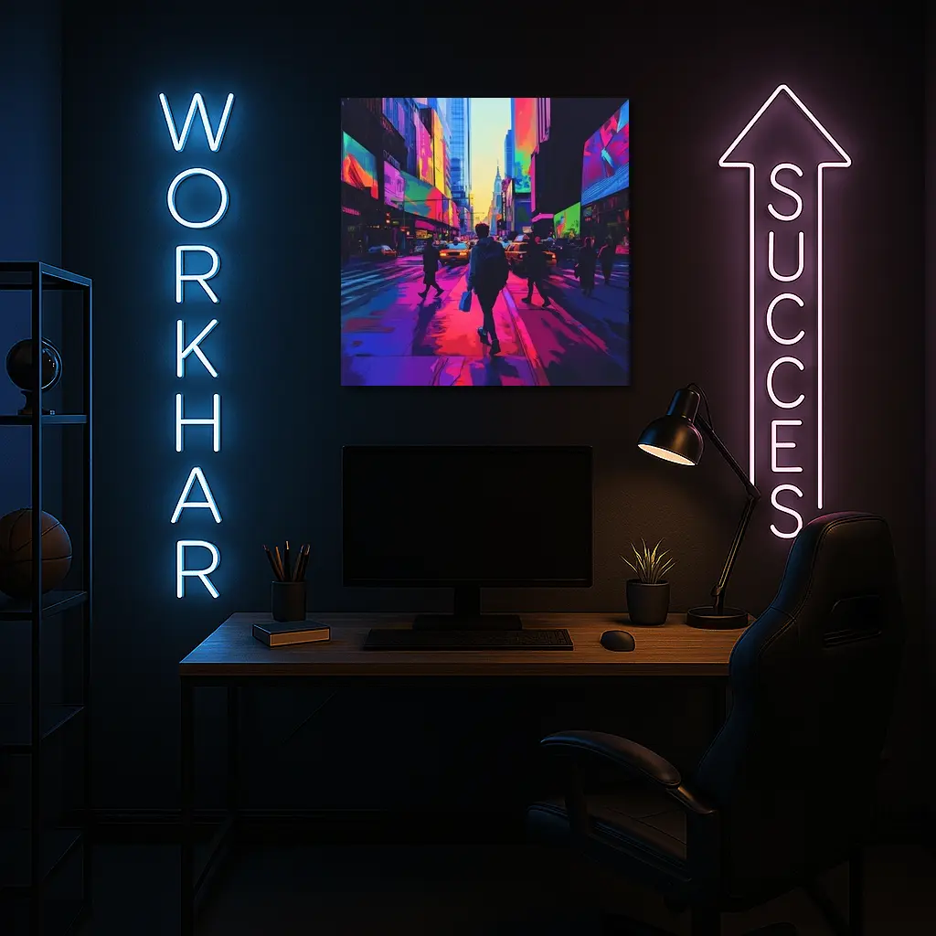 Neon Pop Art New York City Street – Wall Art