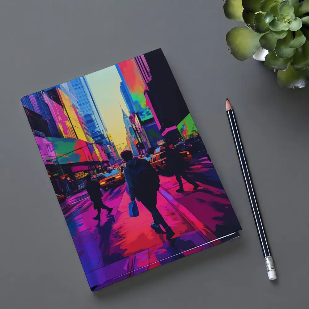 Neon Pop Art New York City Street – Notebooks