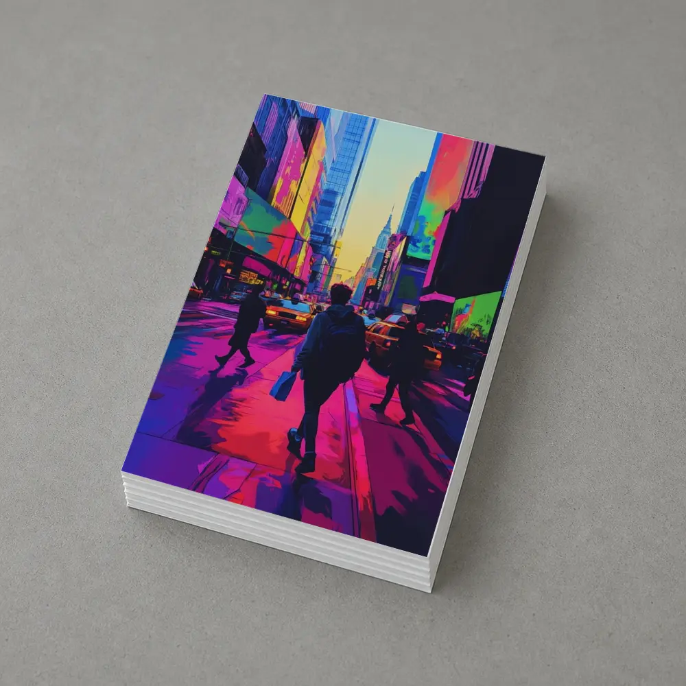 Neon Pop Art New York City Street – Postcards