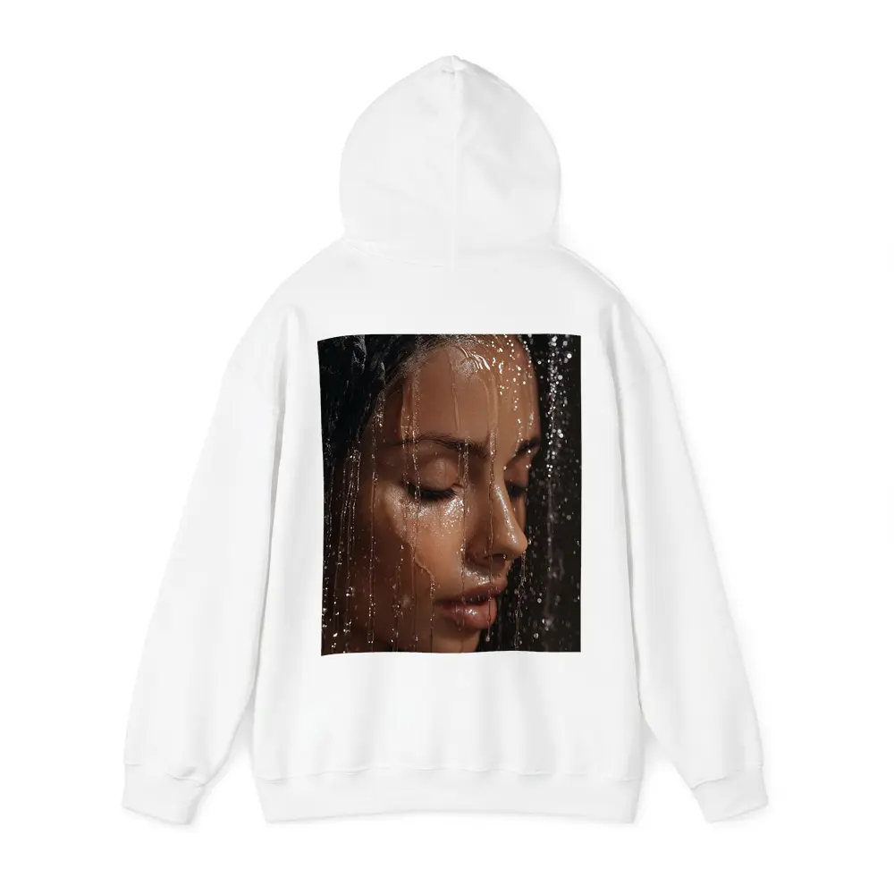 Woman Face Wet Water Drops Close Up – Hoodies
