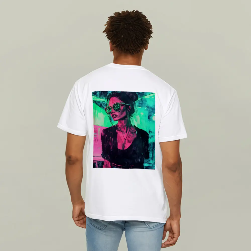 Neon City Night Woman Sunglasses Art – T-Shirts