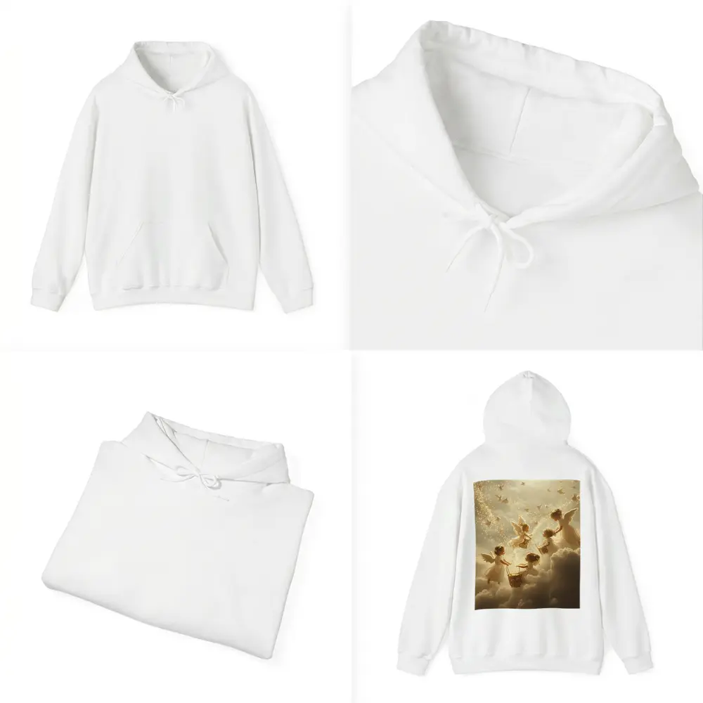 Angel Children Flying Among Golden Clouds – Hoodies