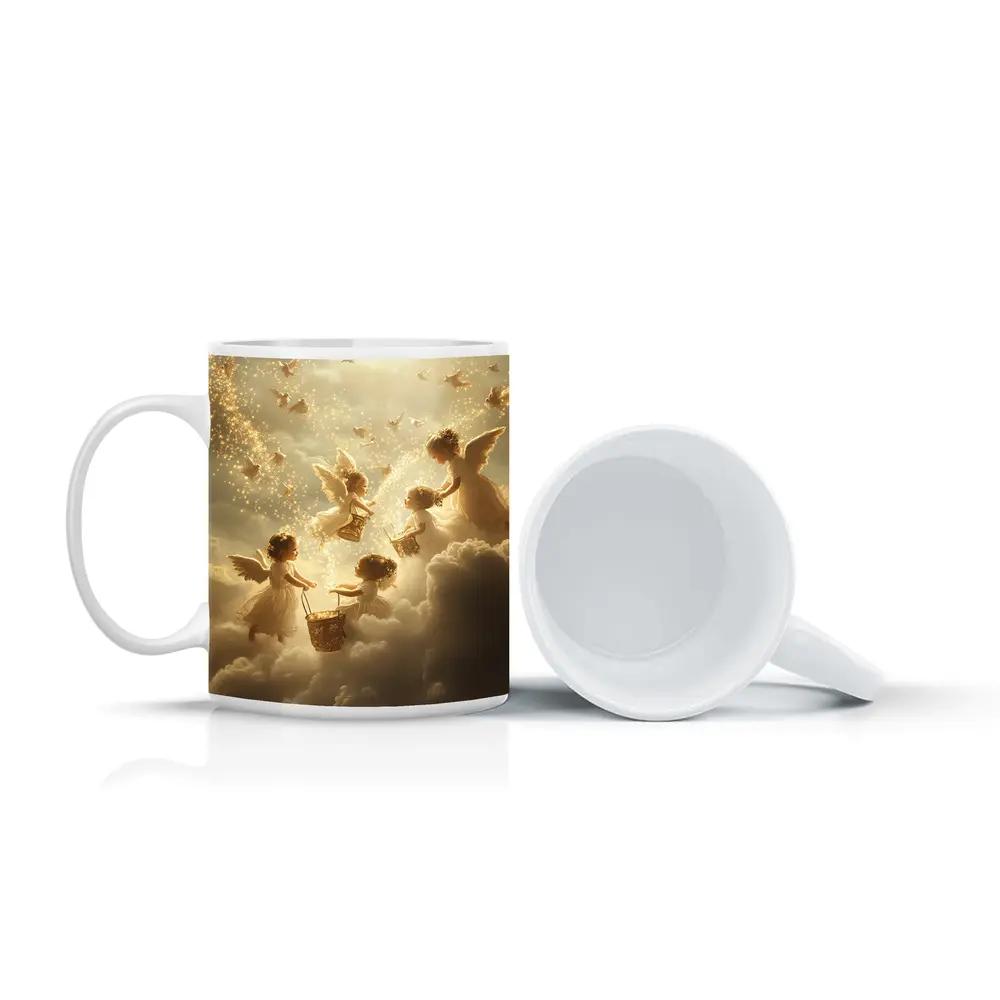 Angel Children Flying Among Golden Clouds – Mugs