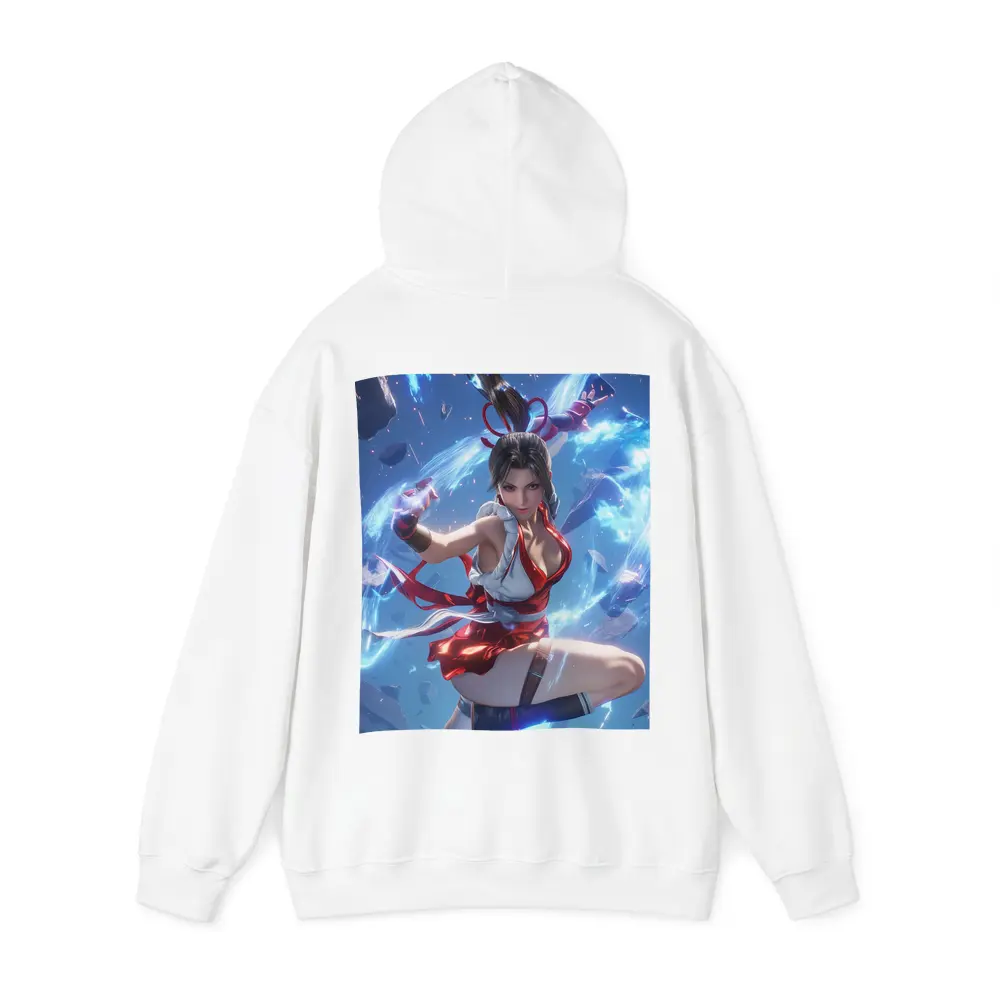 Anime Fighter Girl Blue Energy Battle – Hoodies