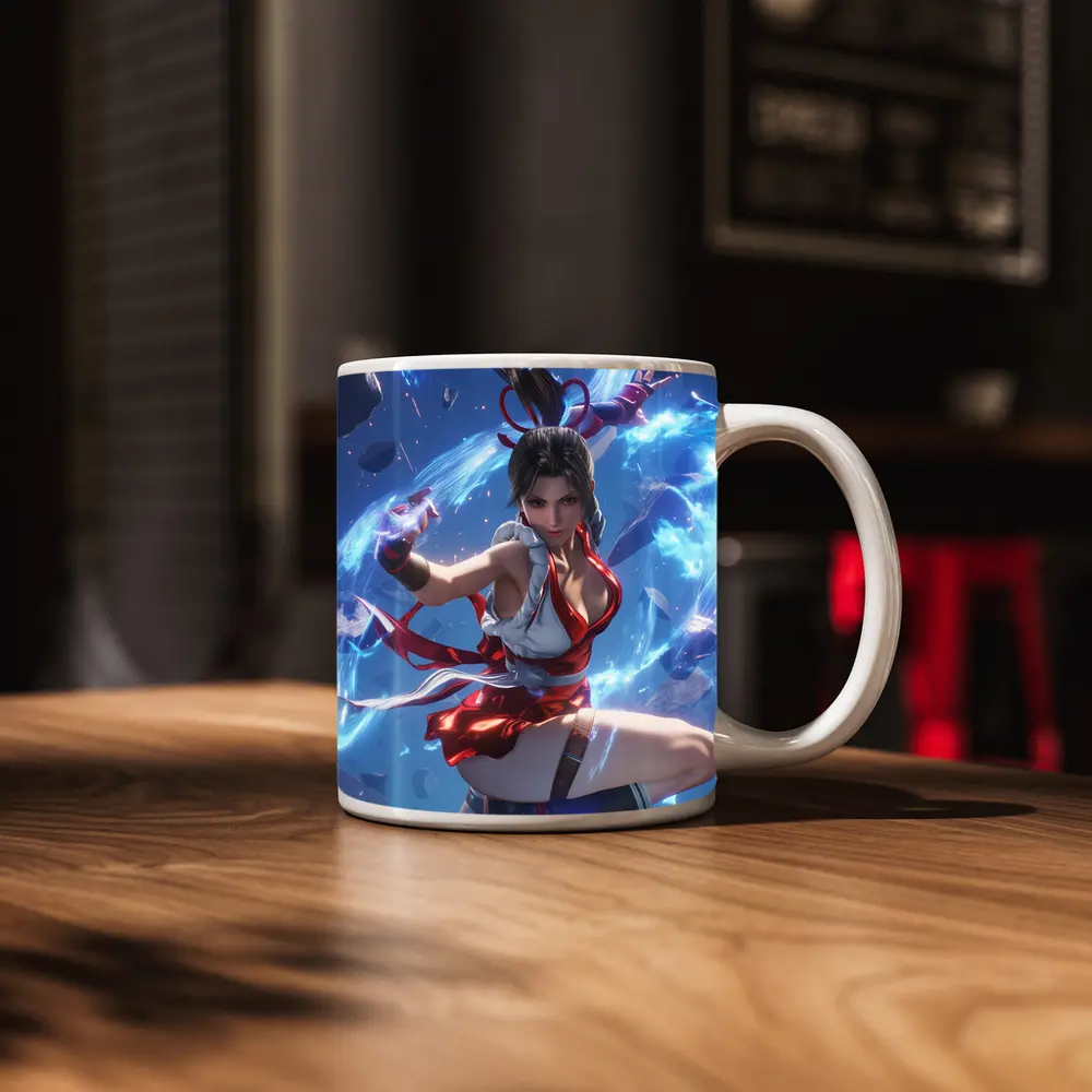 Anime Fighter Girl Blue Energy Battle – Mugs