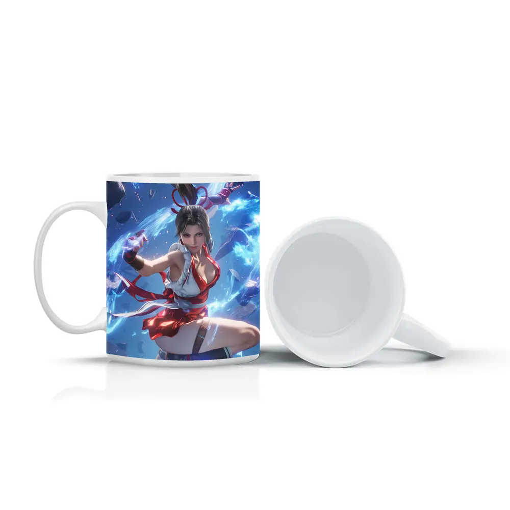 Anime Fighter Girl Blue Energy Battle – Mugs