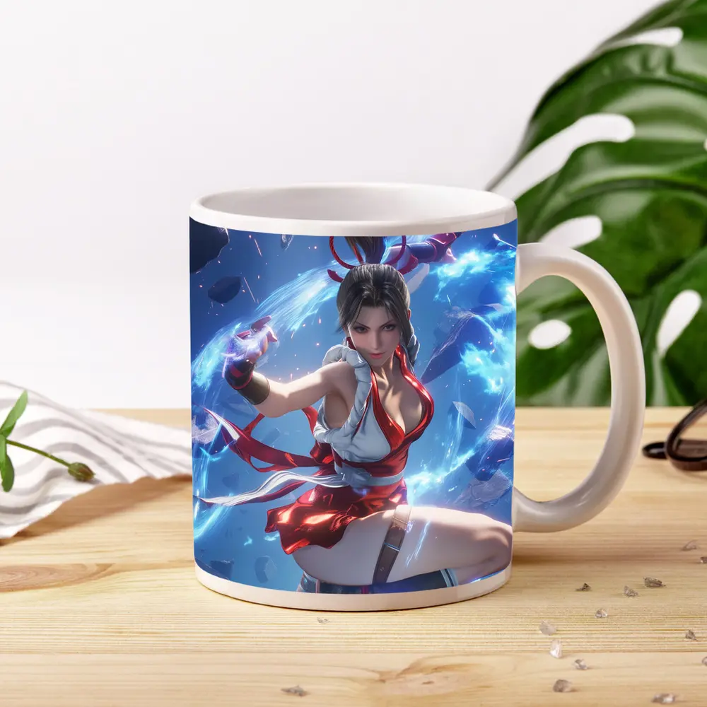Anime Fighter Girl Blue Energy Battle – Mugs