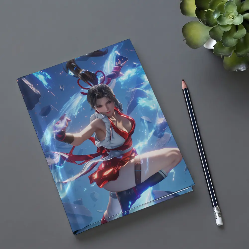 Anime Fighter Girl Blue Energy Battle – Notebooks