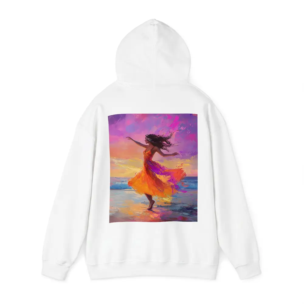 Dancing Woman Beach Sunset Oil Painting – Hoodies