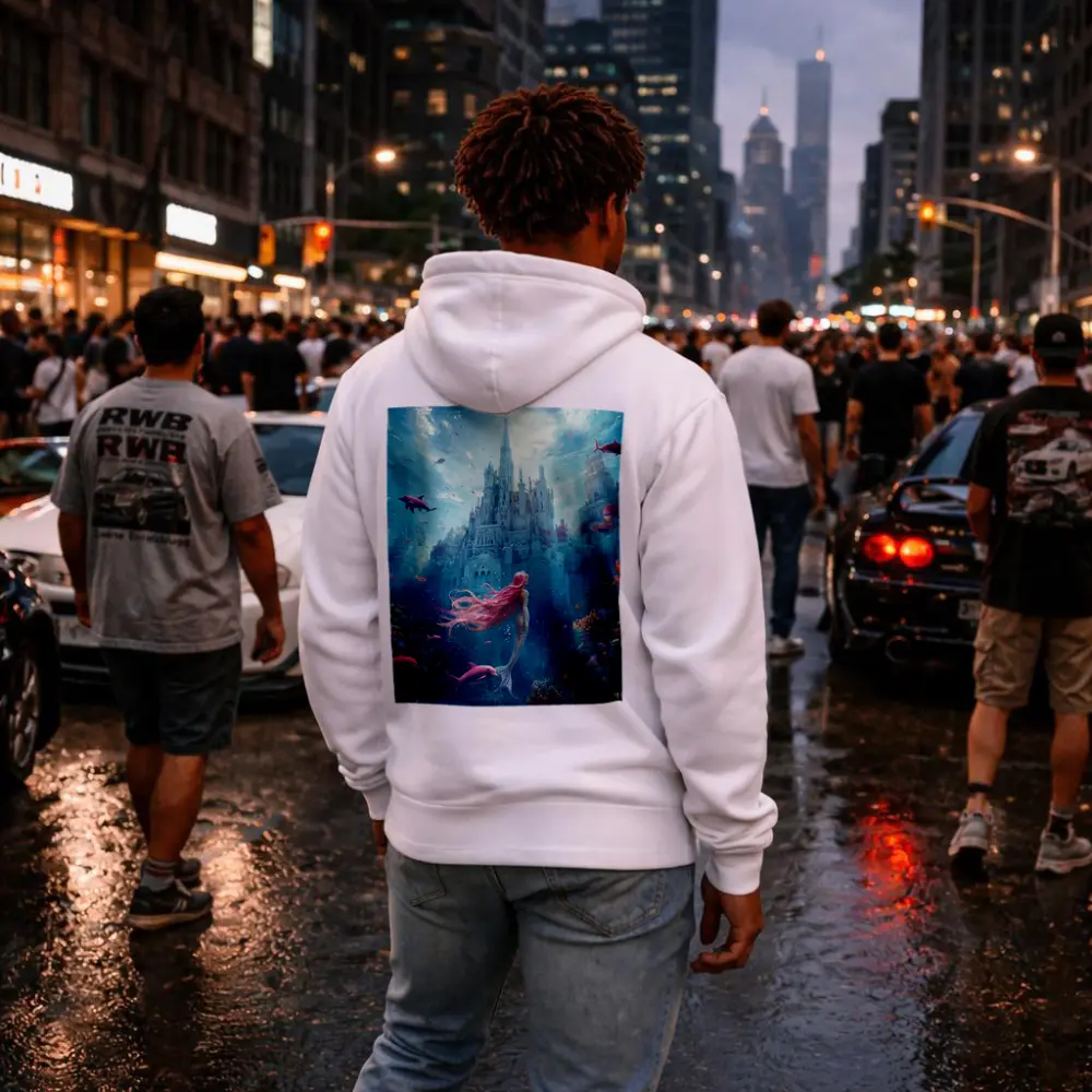 Mermaid Underwater Castle Fantasy Ocean Scene – Hoodies