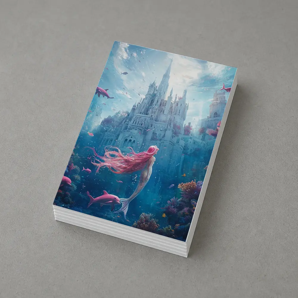 Mermaid Underwater Castle Fantasy Ocean Scene – Postcards