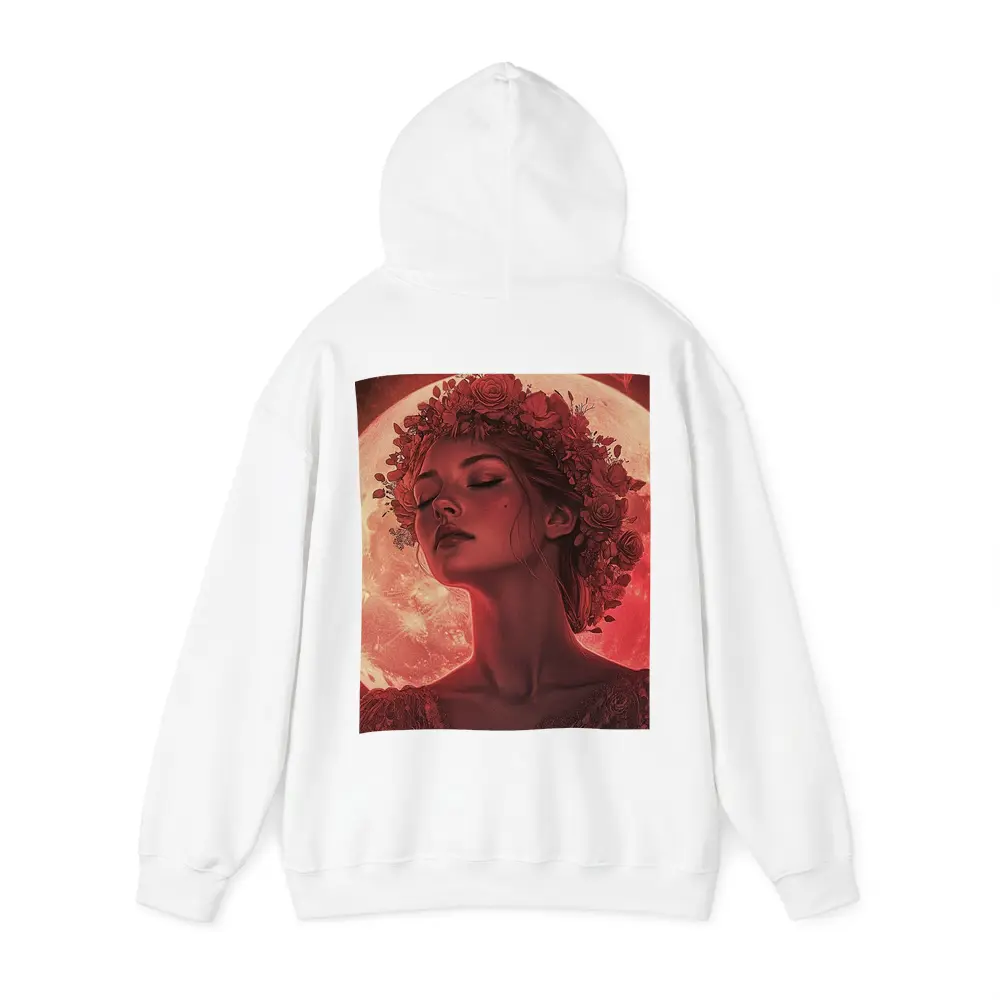 Woman Floral Crown Red Moon Roses – Hoodies
