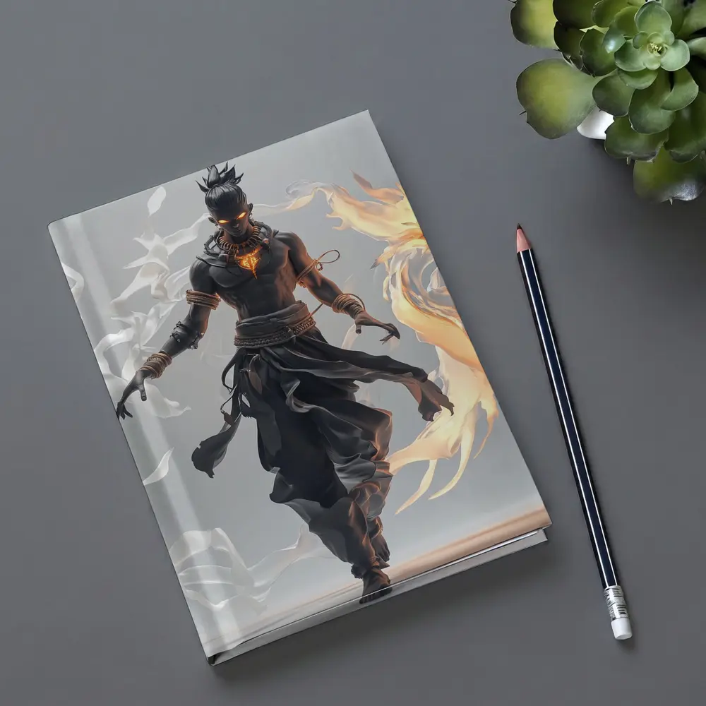 Dark Warrior Fire Dragon Fantasy Art – Notebooks