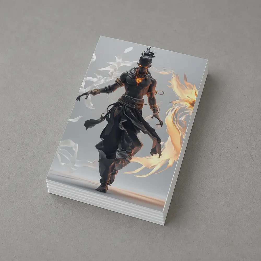 Dark Warrior Fire Dragon Fantasy Art – Postcards