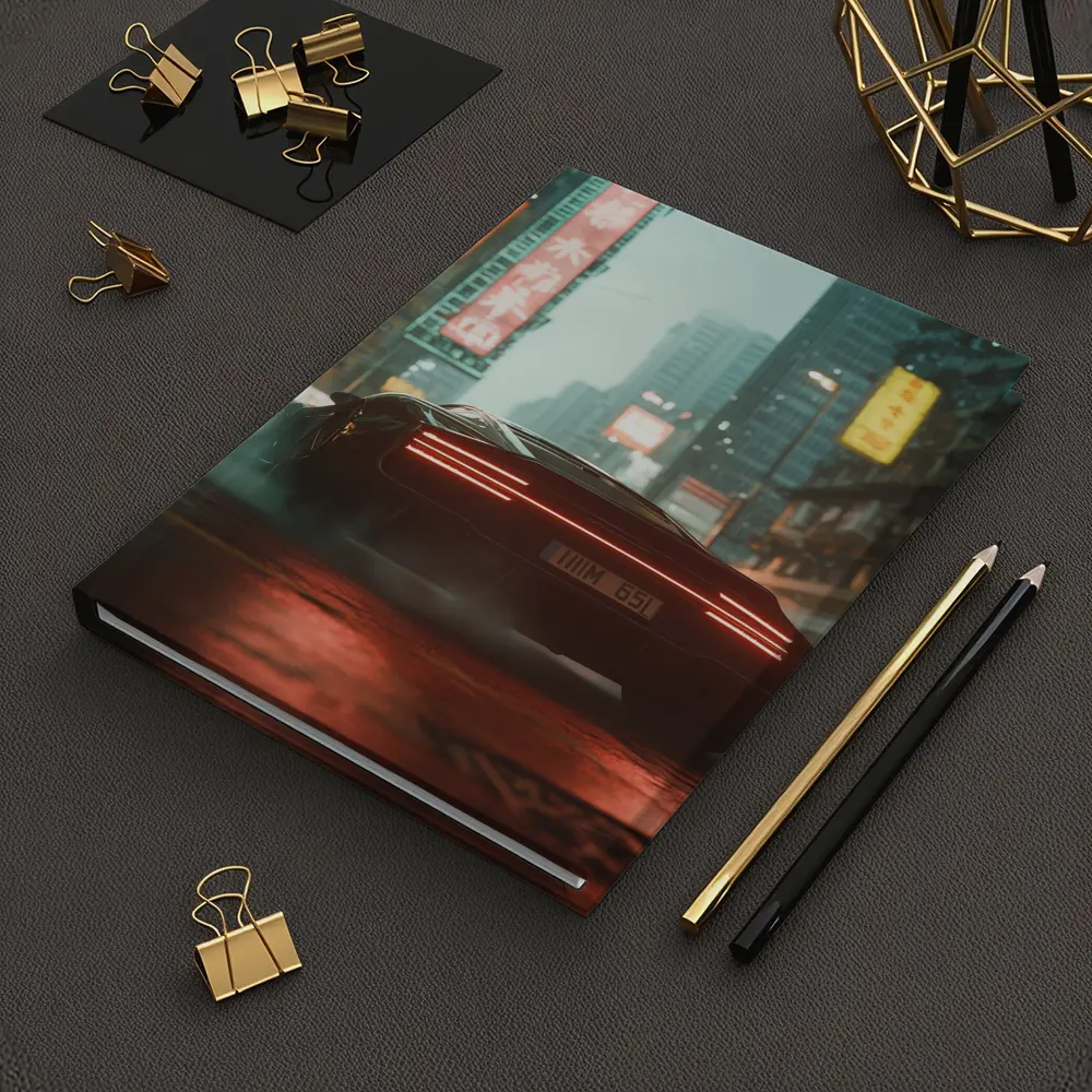 Porsche City Night Neon Rain Street – Notebooks