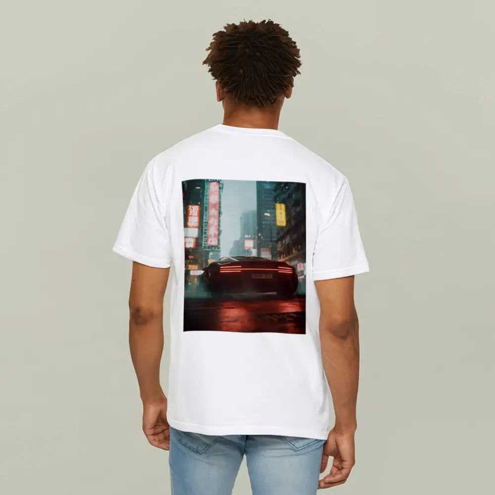 Porsche City Night Neon Rain Street – T-Shirts