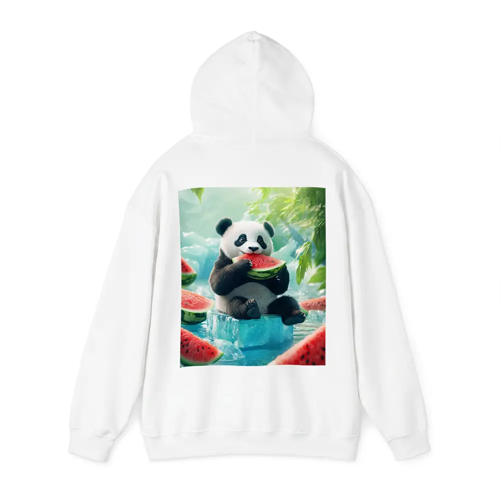 Panda Eating Watermelon on Ice Block – Hoodies