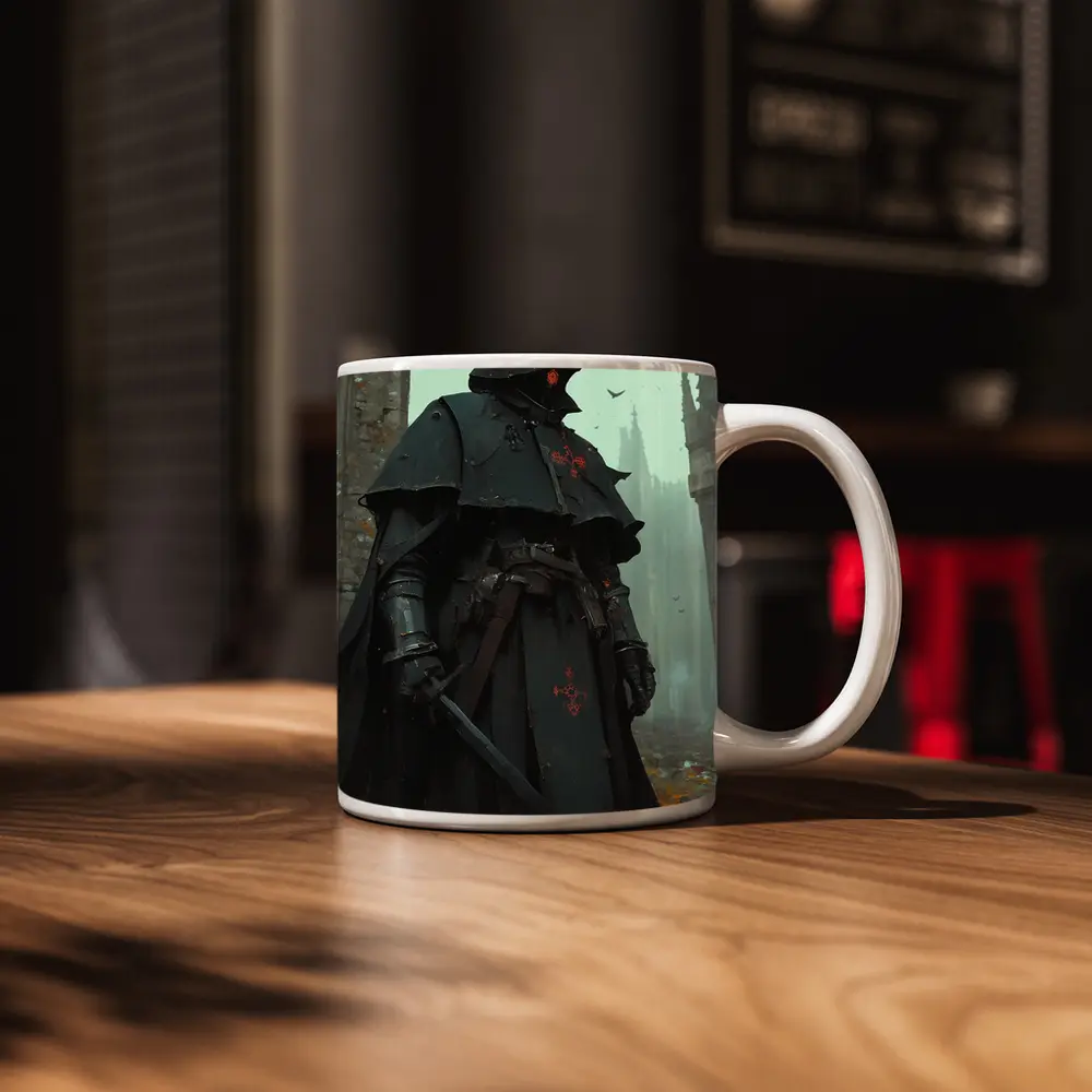 Dark Knight Armor Ruined Gothic Cathedral – Mugs