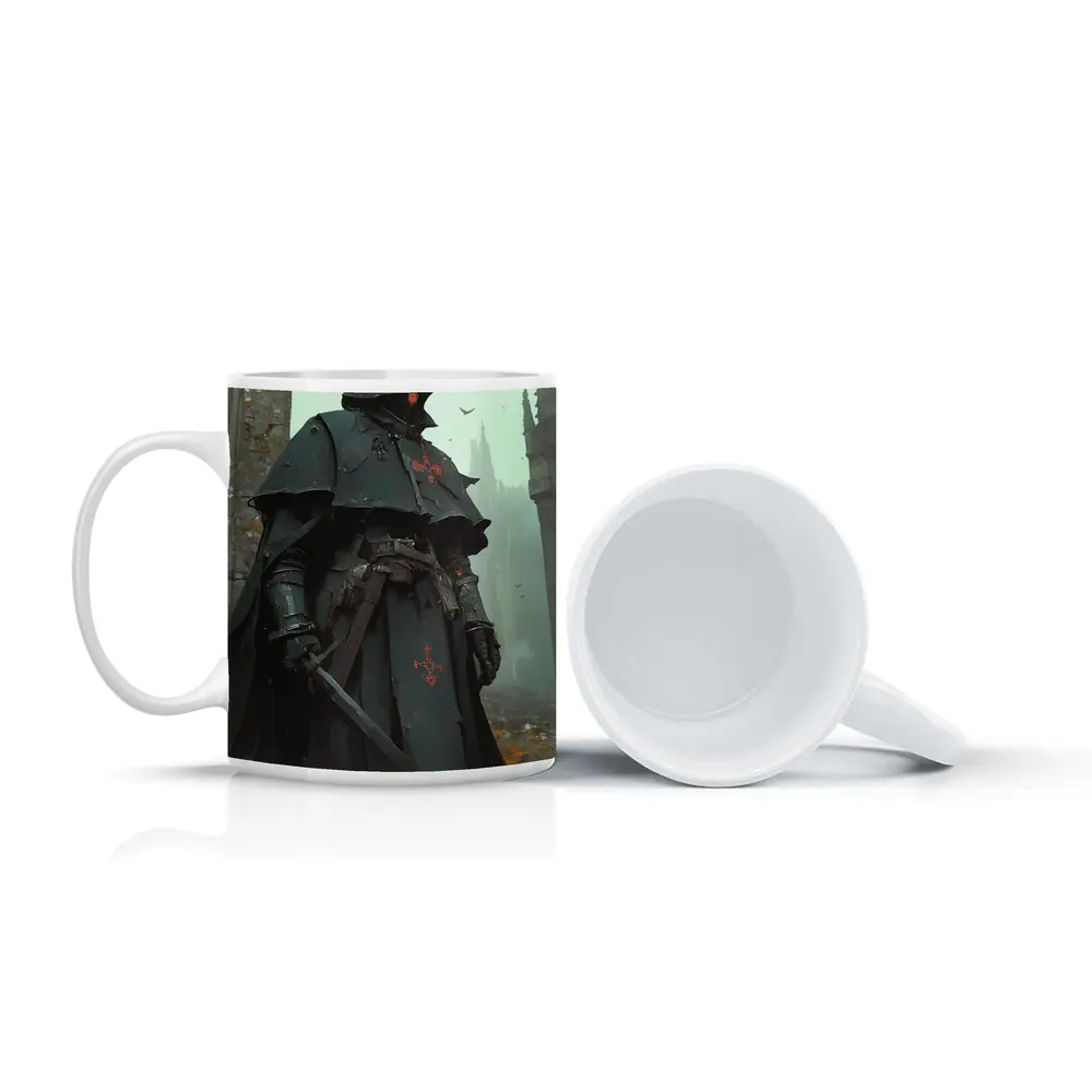Dark Knight Armor Ruined Gothic Cathedral – Mugs