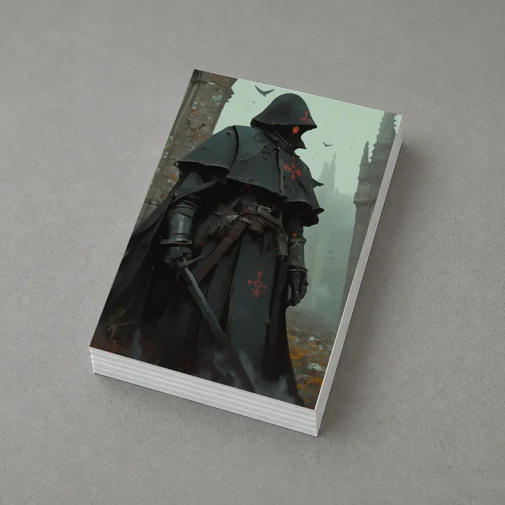 Dark Knight Armor Ruined Gothic Cathedral – Postcards