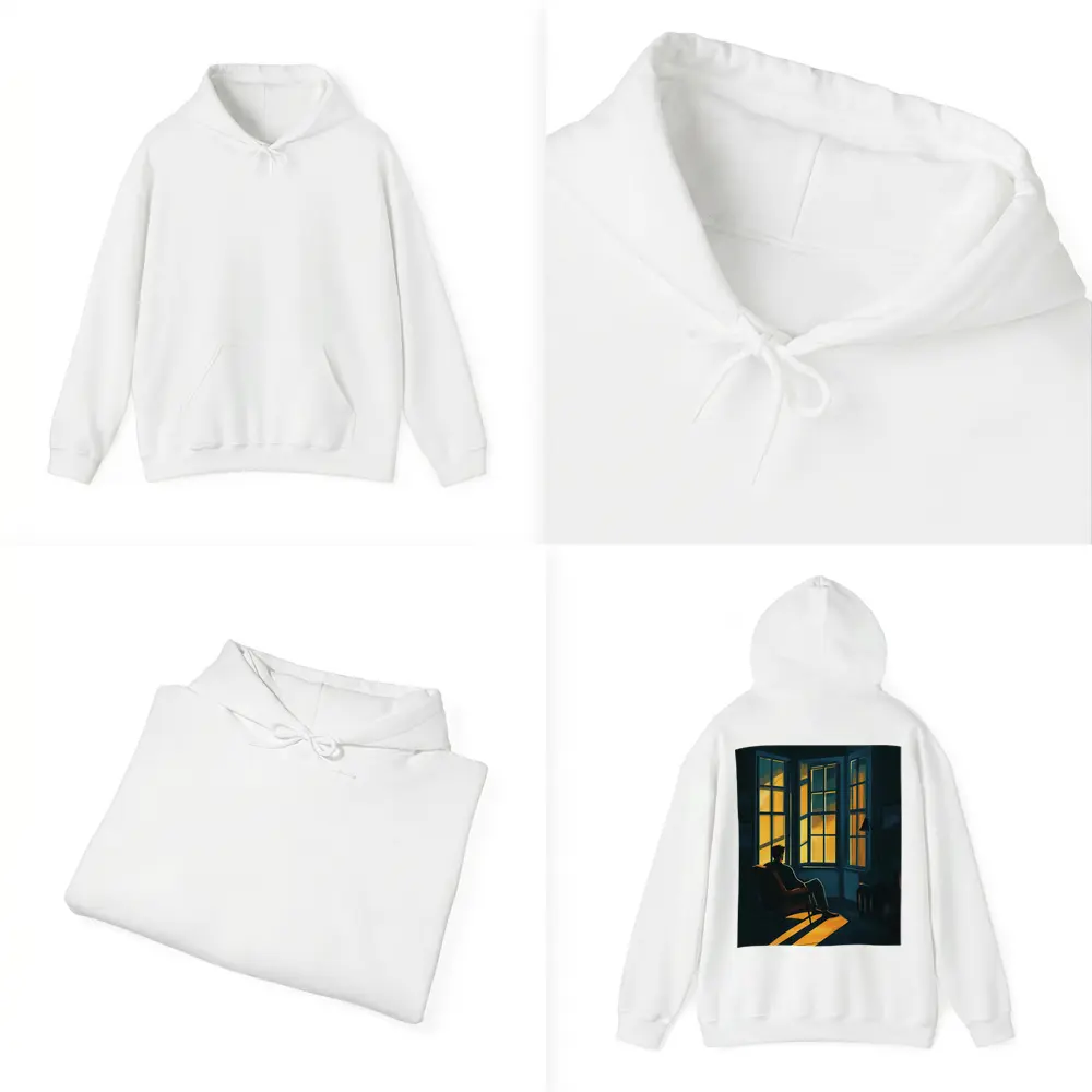 Man Sitting Alone By Golden Window – Hoodies
