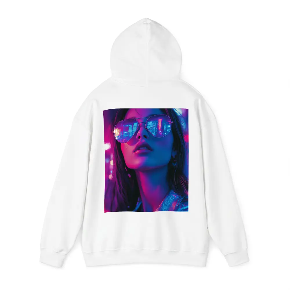 Woman Neon City Lights Cyberpunk Style – Hoodies