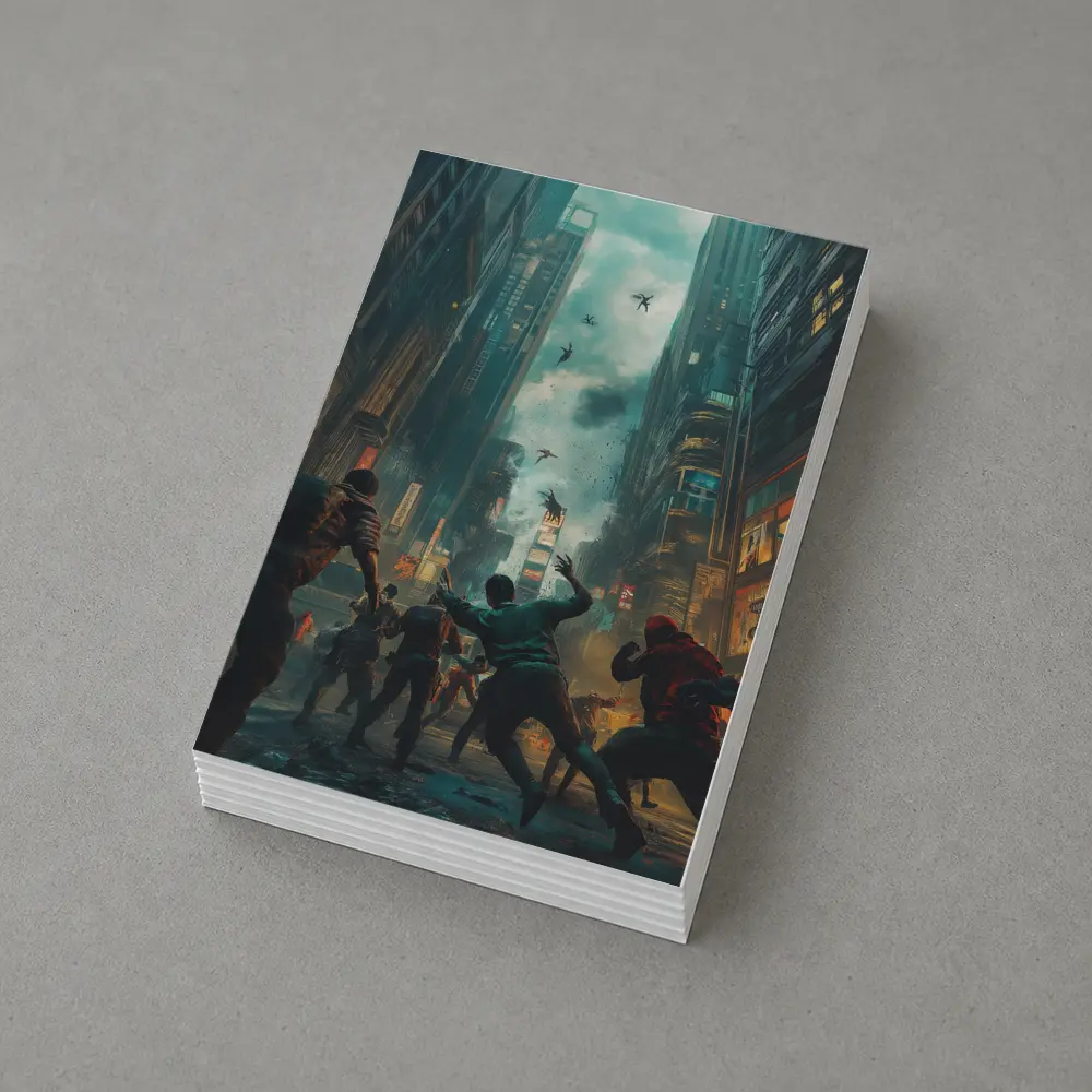 Zombie Apocalypse Urban City Street Battle – Postcards