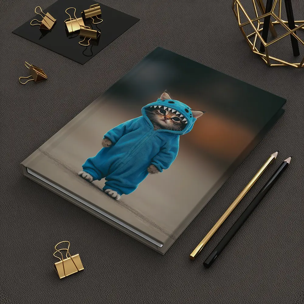 Cat Wearing Blue Monster Onesie Costume – Notebooks