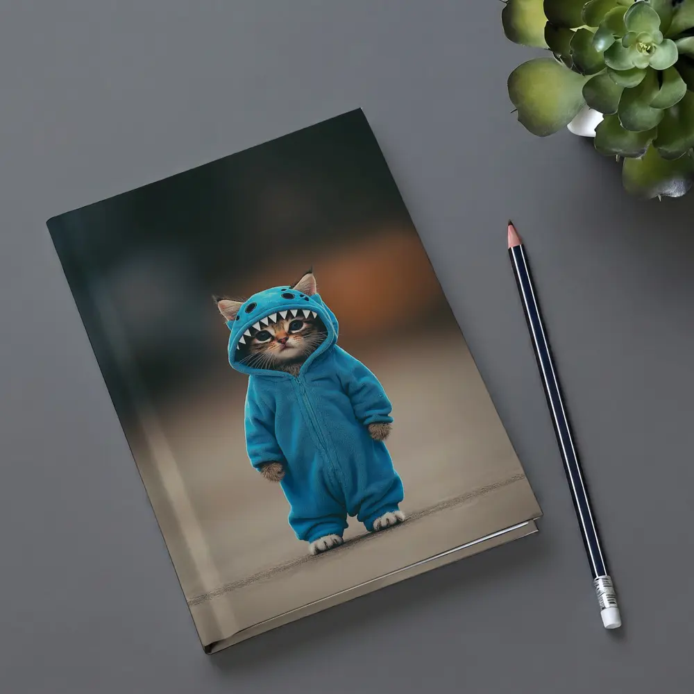 Cat Wearing Blue Monster Onesie Costume – Notebooks