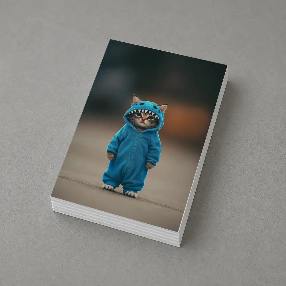 Cat Wearing Blue Monster Onesie Costume – Postcards