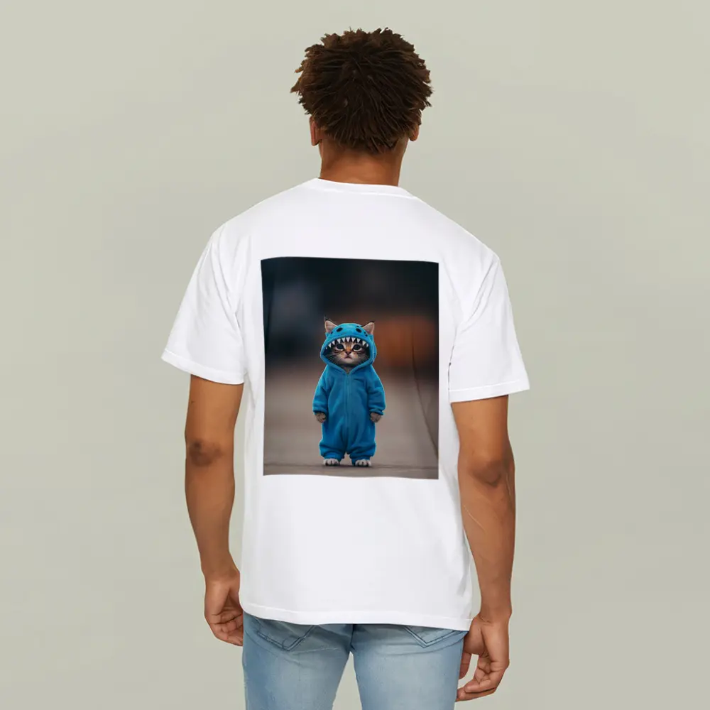Cat Wearing Blue Monster Onesie Costume – T-Shirts
