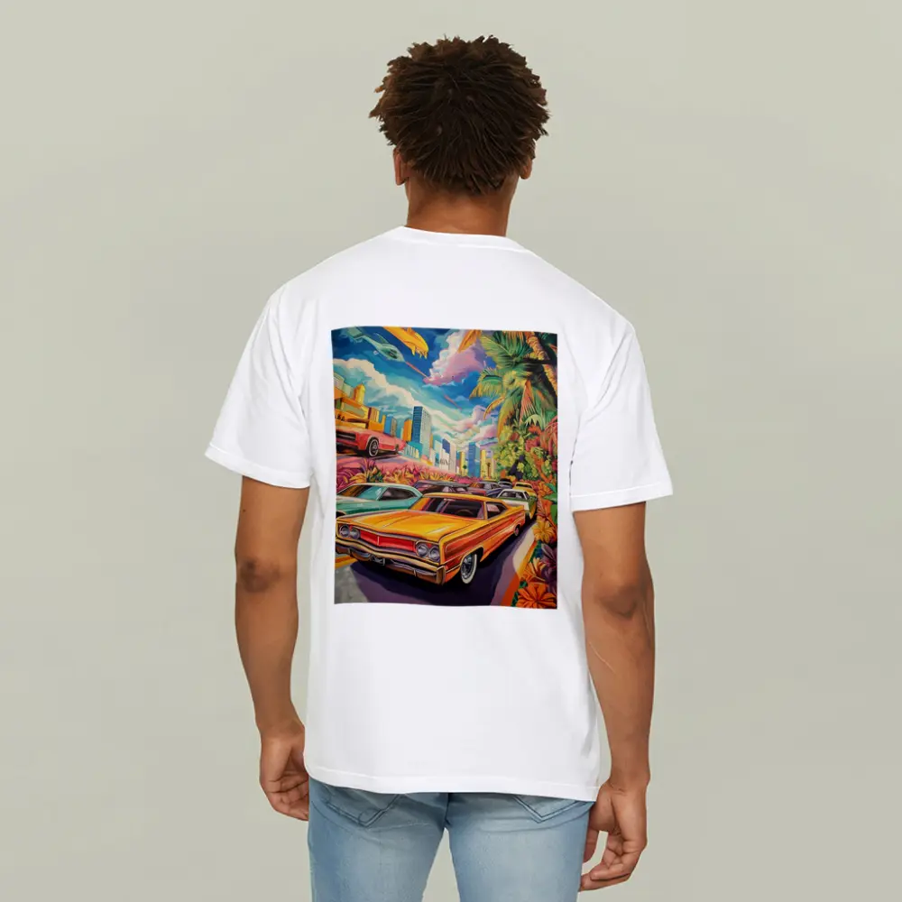 Retro Classic Cars Tropical City Pop Art – T-Shirts