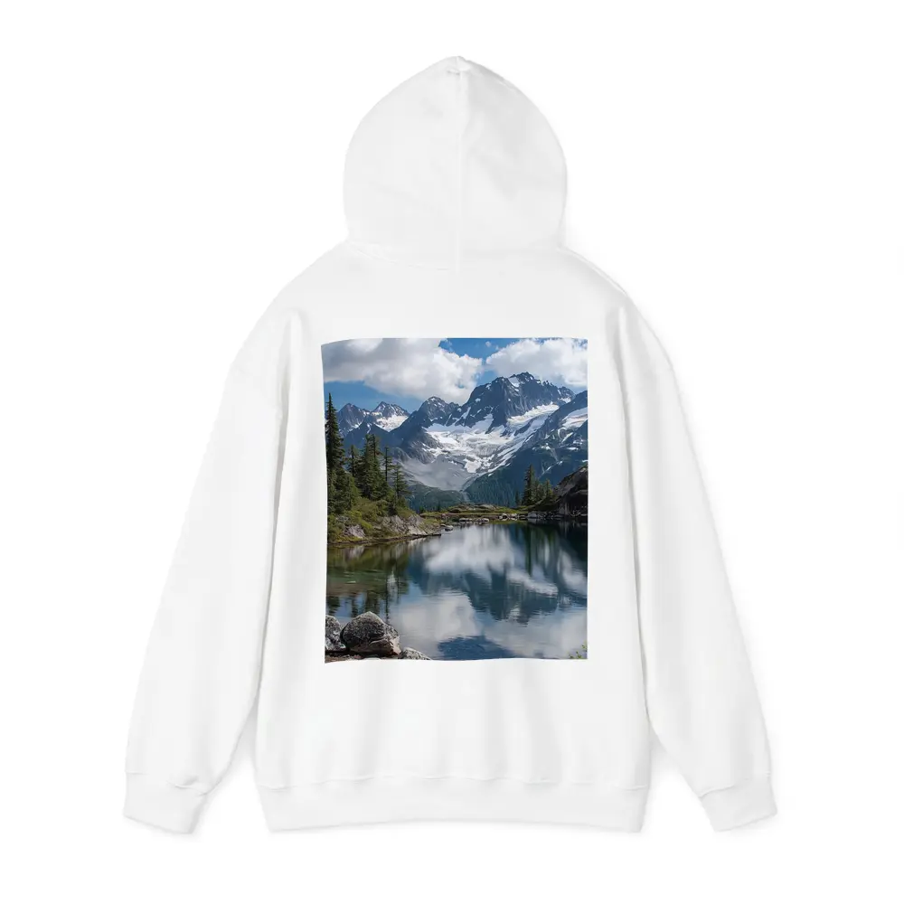 Alpine Lake Reflecting Snow Capped Mountains – Hoodies