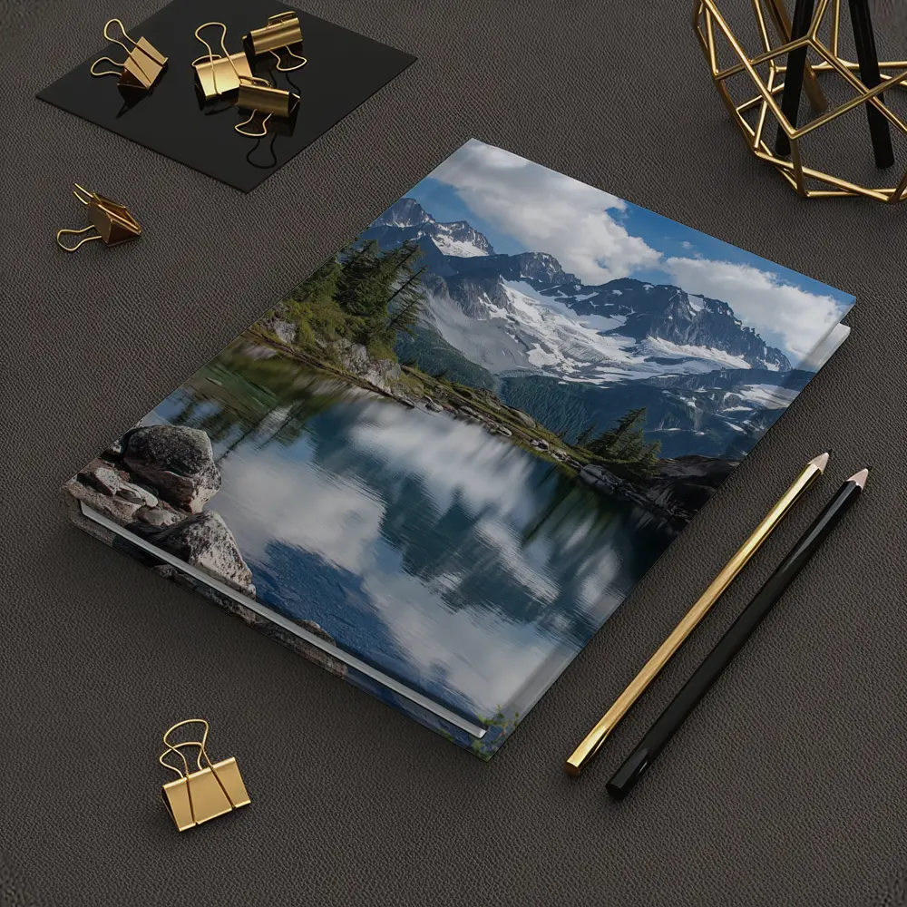 Alpine Lake Reflecting Snow Capped Mountains – Notebooks