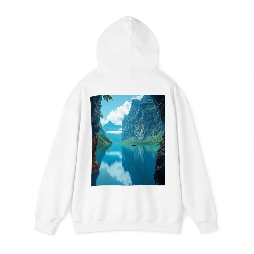 Fjord Cave Archway Blue Mountain Reflection – Hoodies