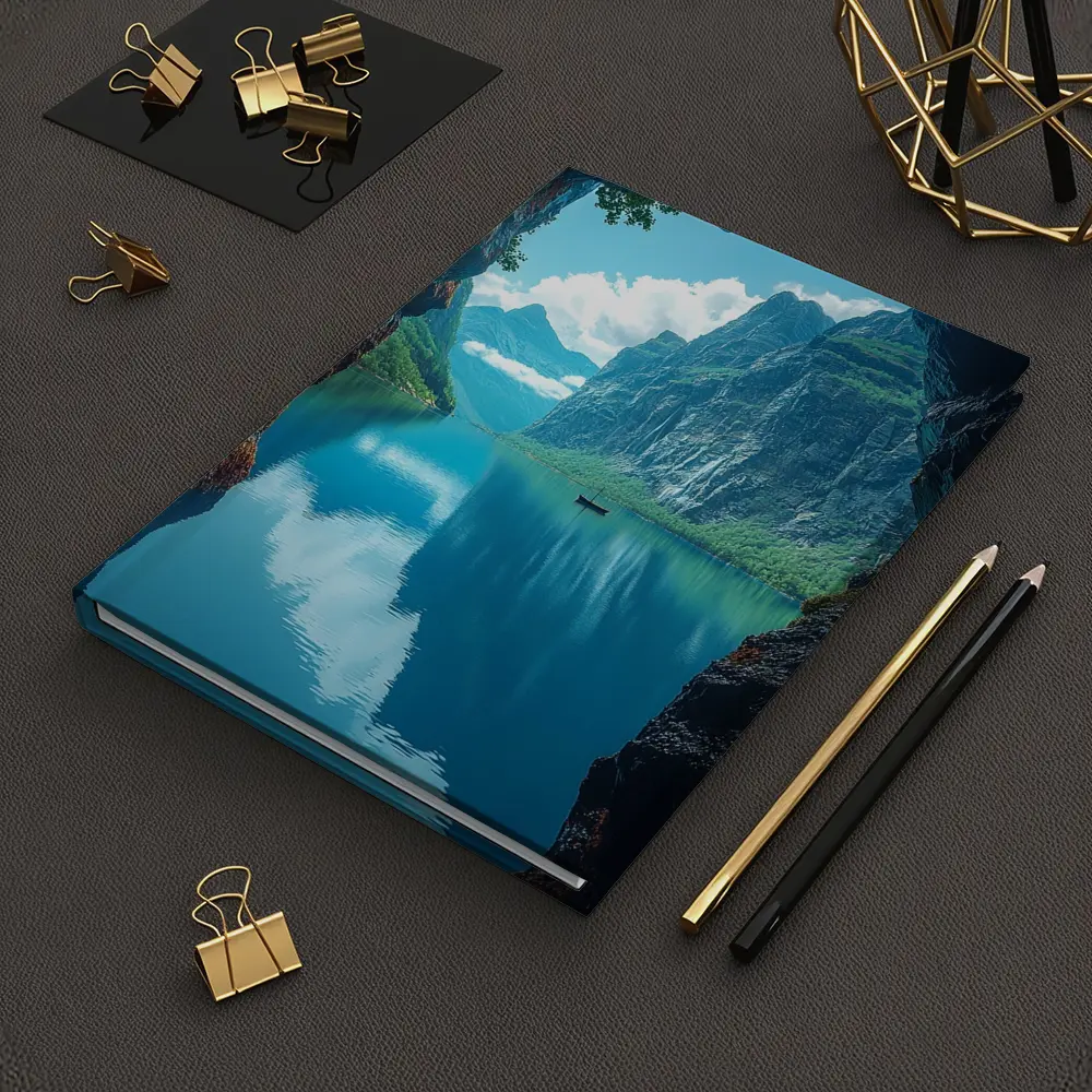 Fjord Cave Archway Blue Mountain Reflection – Notebooks