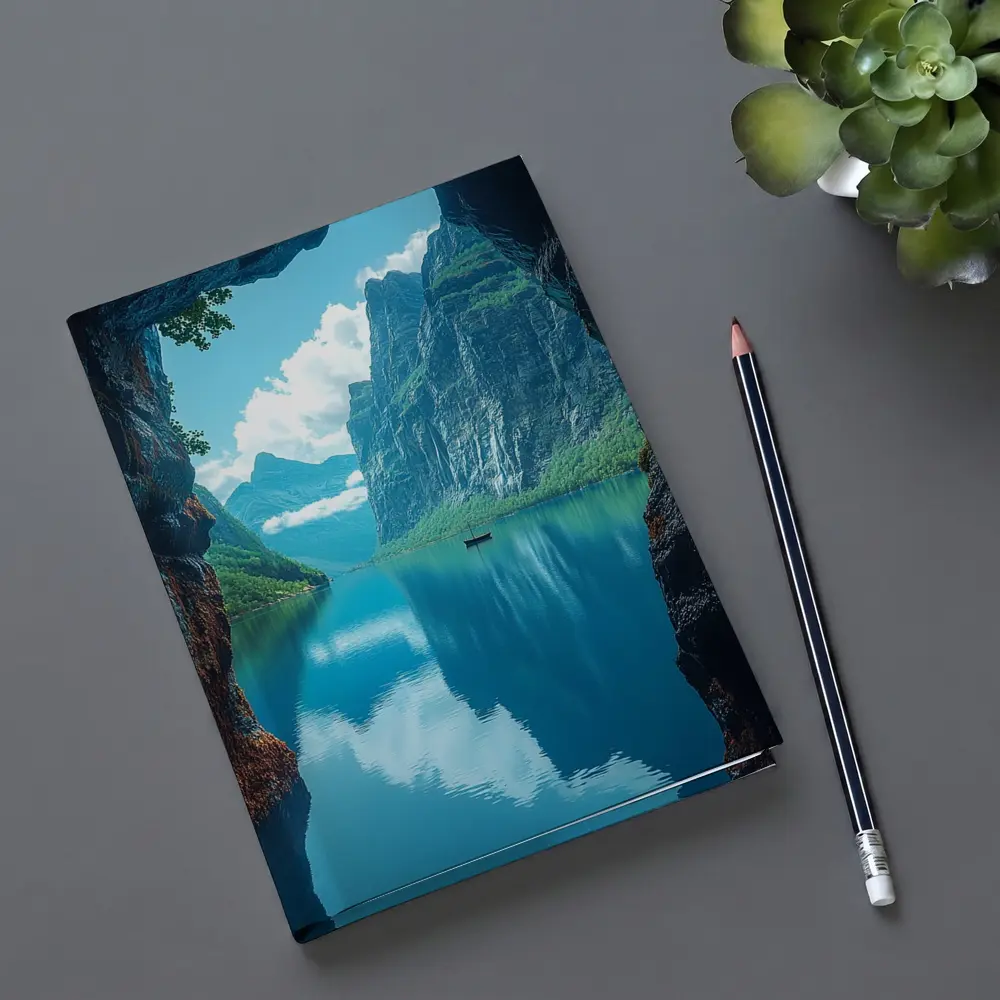Fjord Cave Archway Blue Mountain Reflection – Notebooks