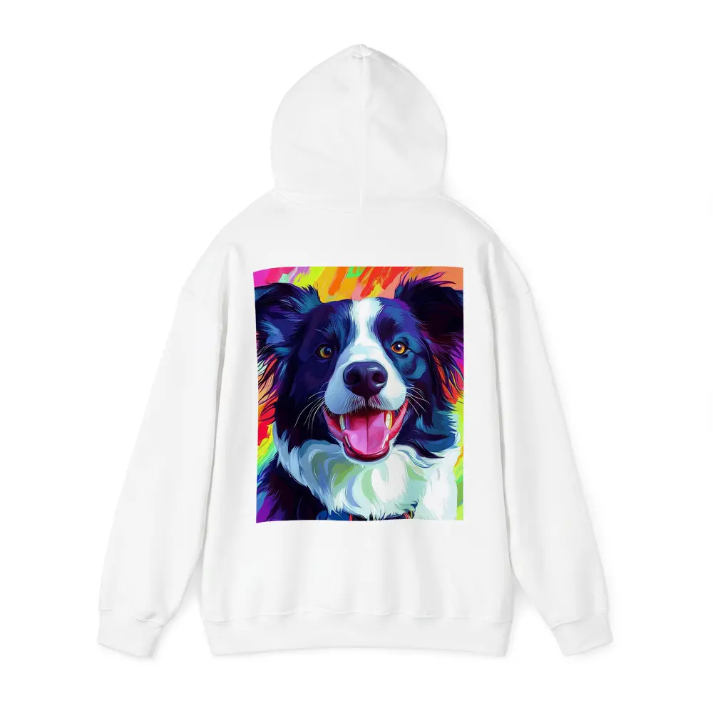 Border Collie Pop Art Rainbow Background – Hoodies