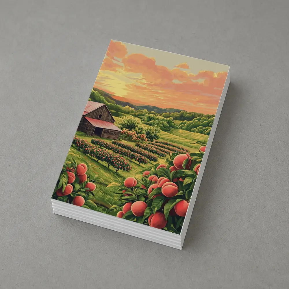 Peach Orchard Farm Sunset Countryside Art – Postcards
