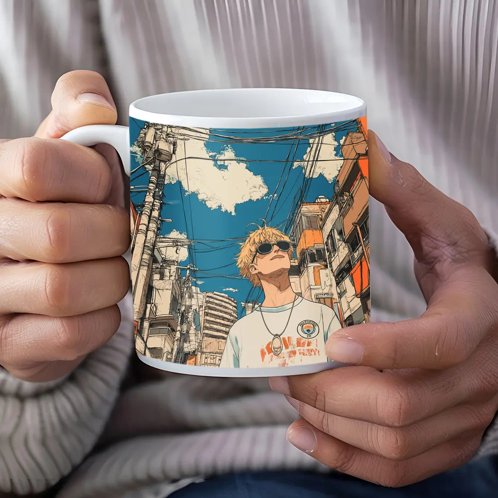 Anime Boy Tokyo Street Manga Art – Mugs