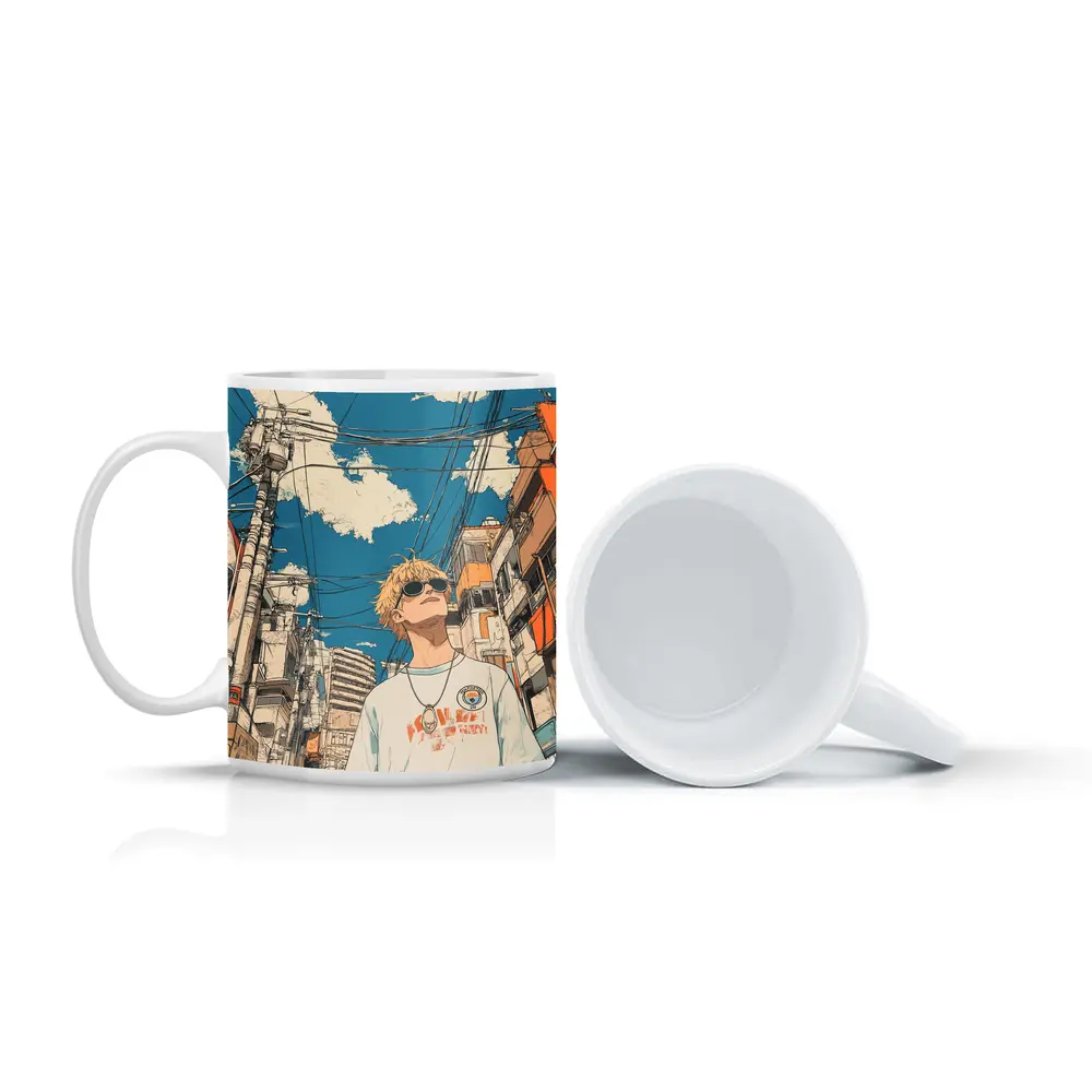 Anime Boy Tokyo Street Manga Art – Mugs