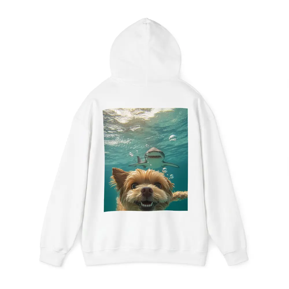 Terrier Dog Selfie Underwater With Shark – Hoodies