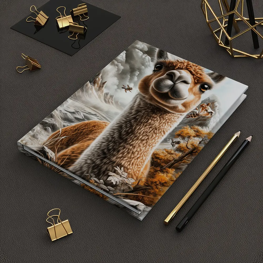 Alpaca Mountain Landscape Detailed Illustration Art – Notebooks